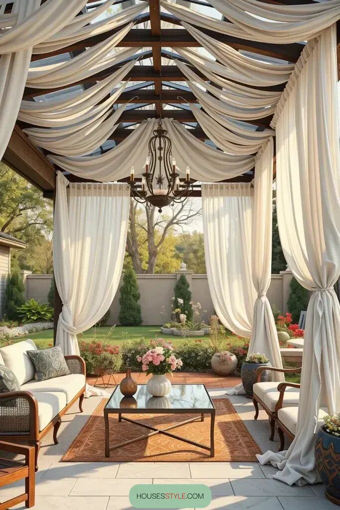 Resort-Style Pergolas and Flowing Drapes