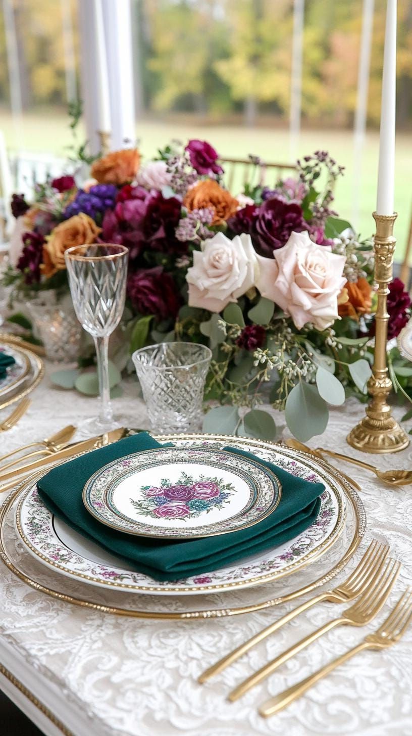 12. Jewel Toned Regal Winter Table - photo 3
