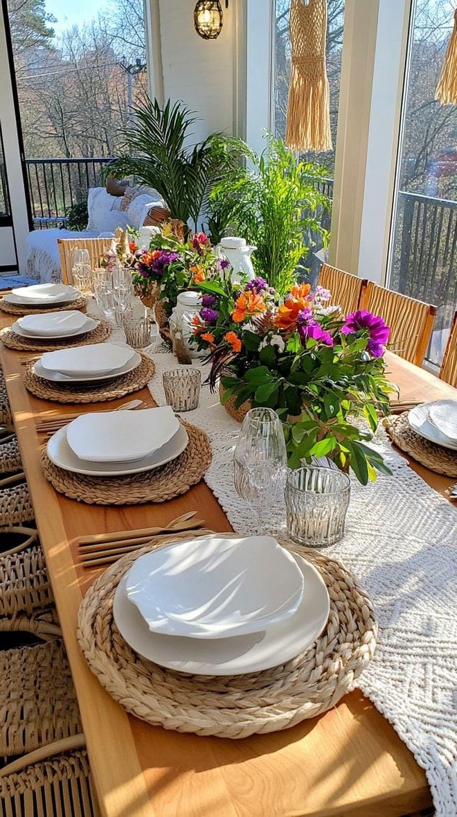 8. Colorful Bohemian Winter Table Decor - photo 2