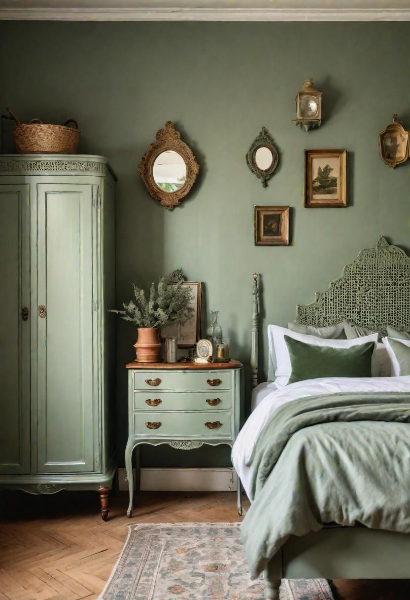 3. Vintage Sage Green Furniture