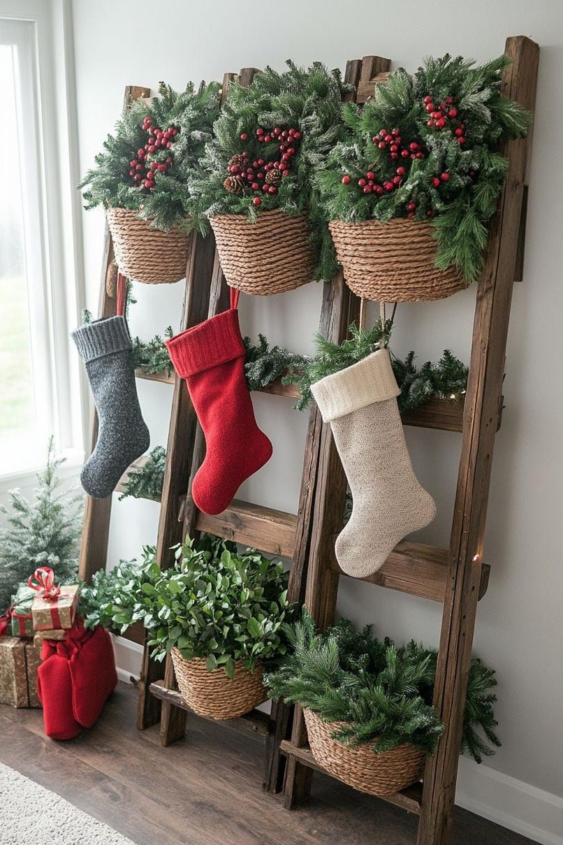17. Rustic Ladder Display Ideas