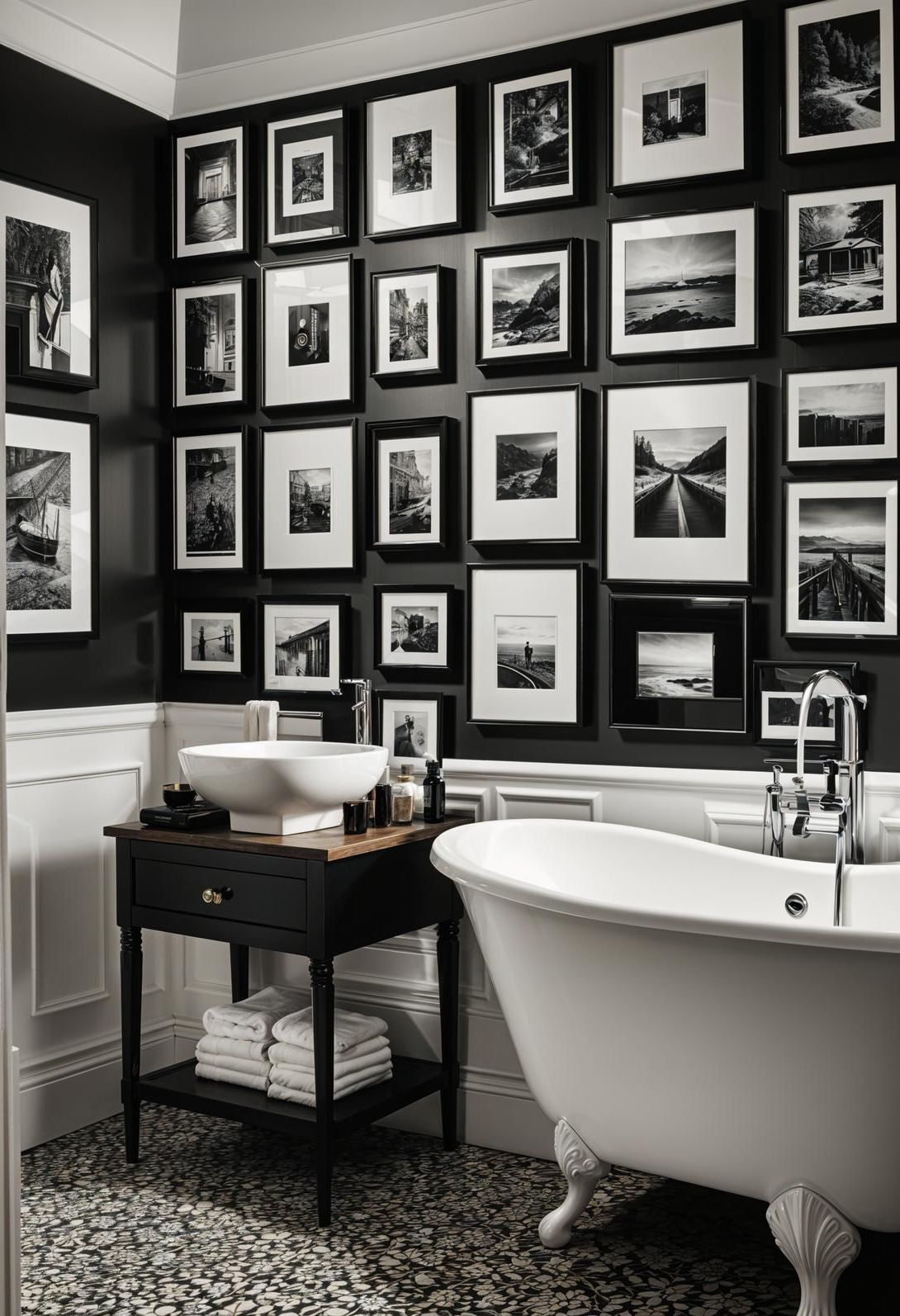 11. Black and White Gallery Walls