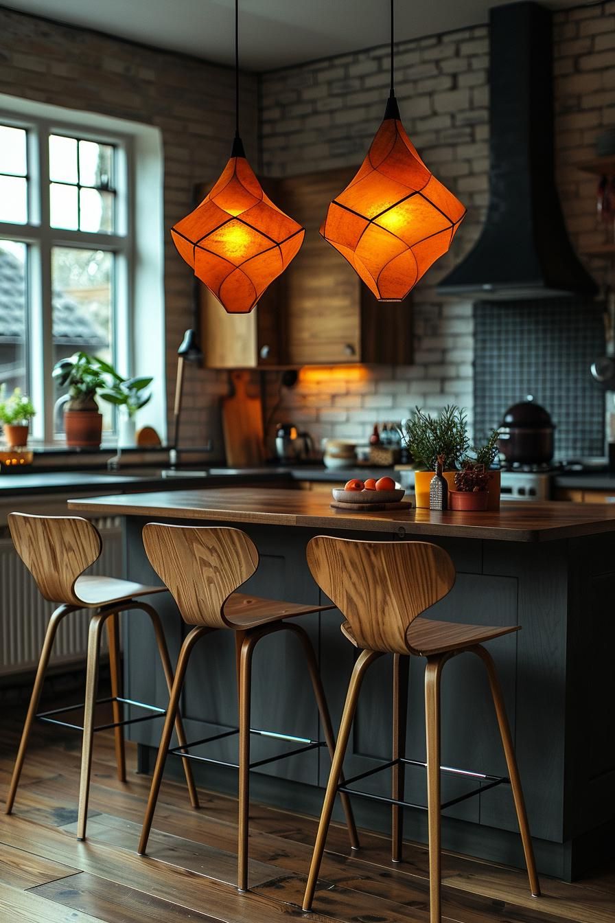 4. Retro Pendant Lights Over Islands - photo 2