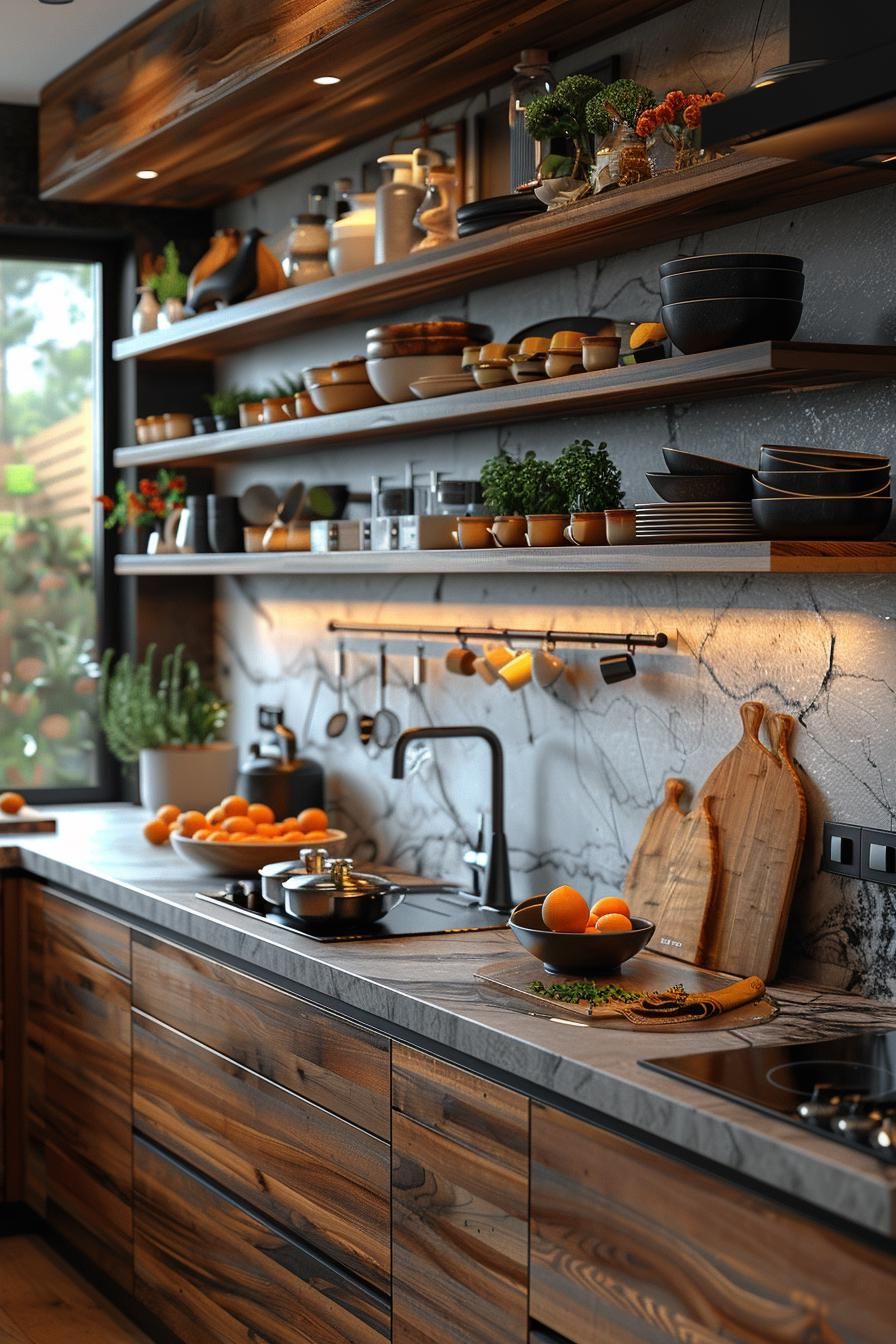 5. Geometric Crockery Display Ideas - photo 2
