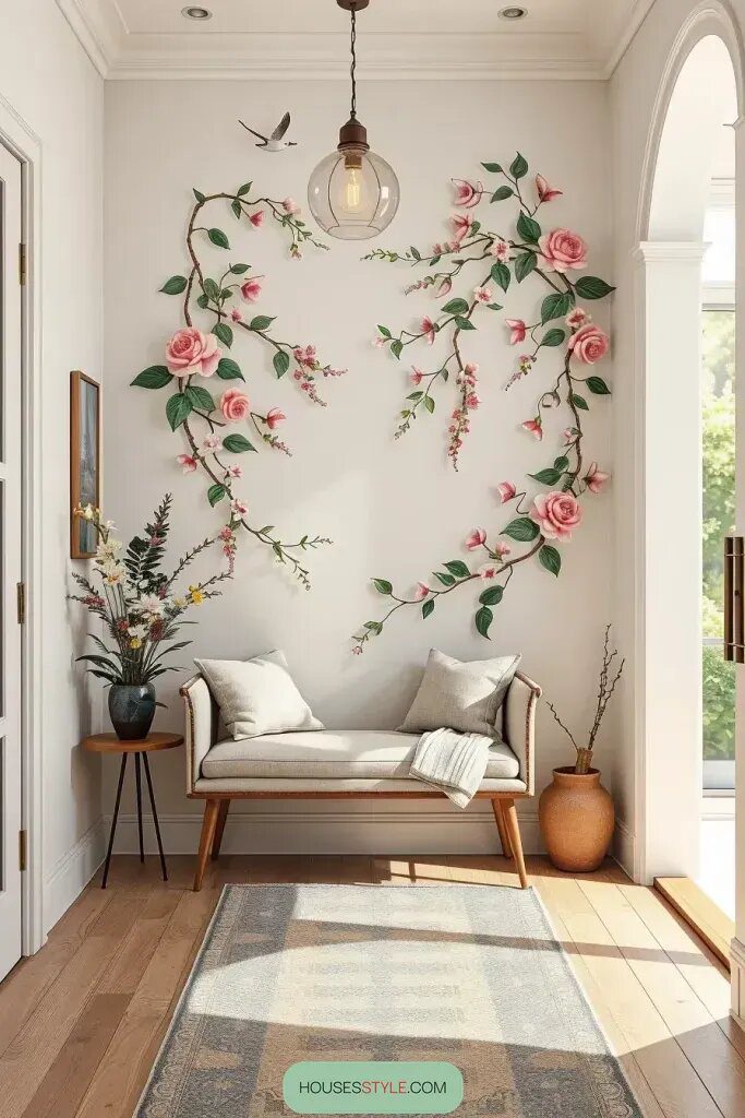 Floral Accents for Entryway Corners