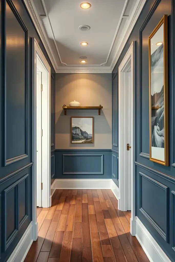 Elegant Wainscoting and Paneling for Hallway Walls