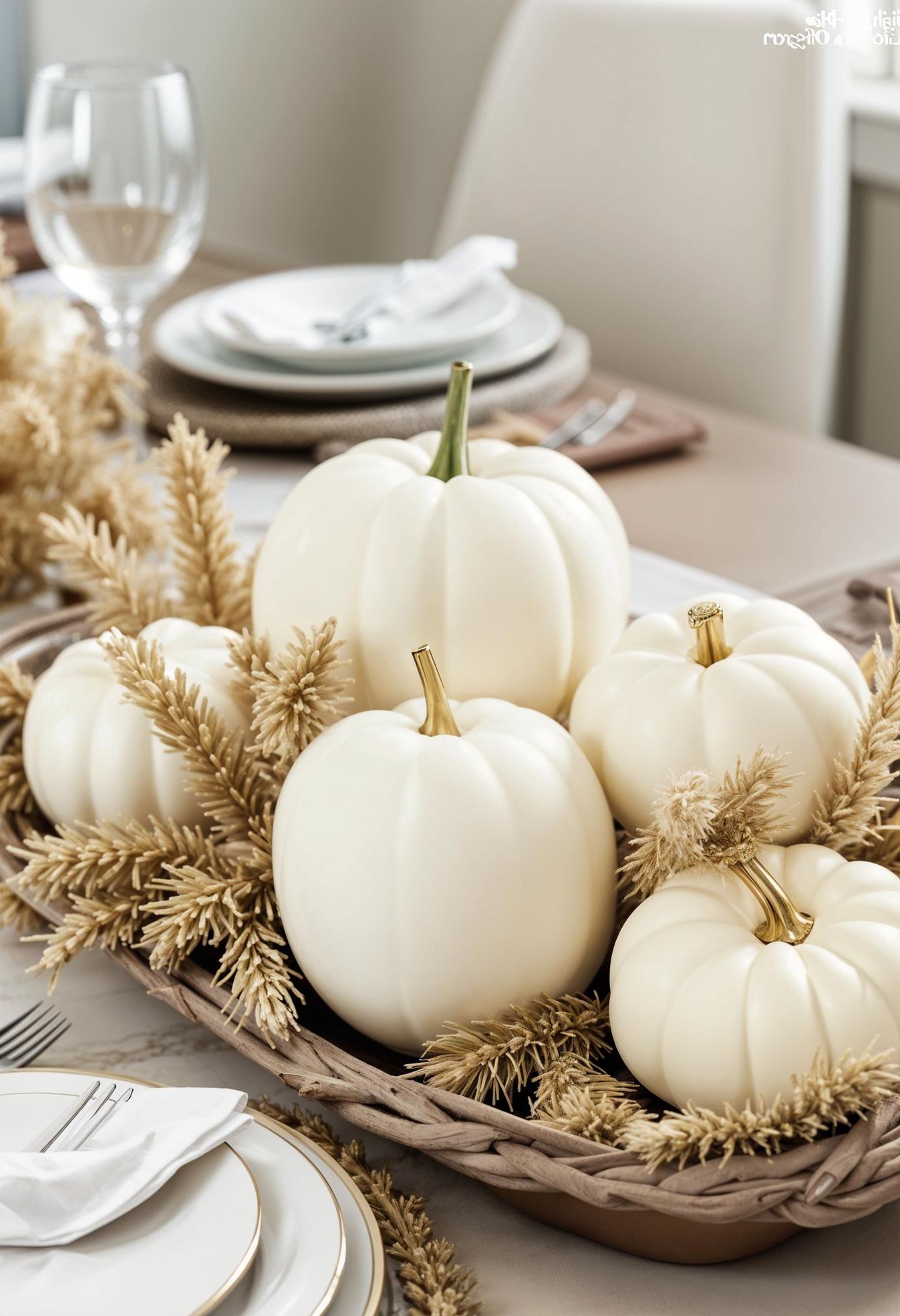1. Rustic Pumpkin and Wheat Centerpiece - photo 2