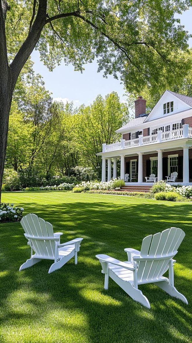 22. White Adirondack Chairs for Countryside Relaxing - photo 2