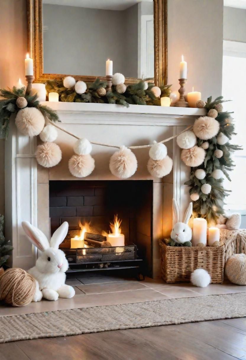 12. Pompom Bunny Garland Ideas