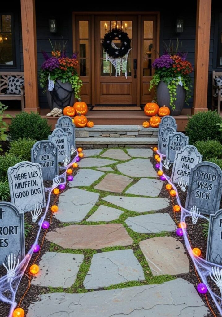 7. DIY Gravestone Markers with Funny Epitaphs - photo 2