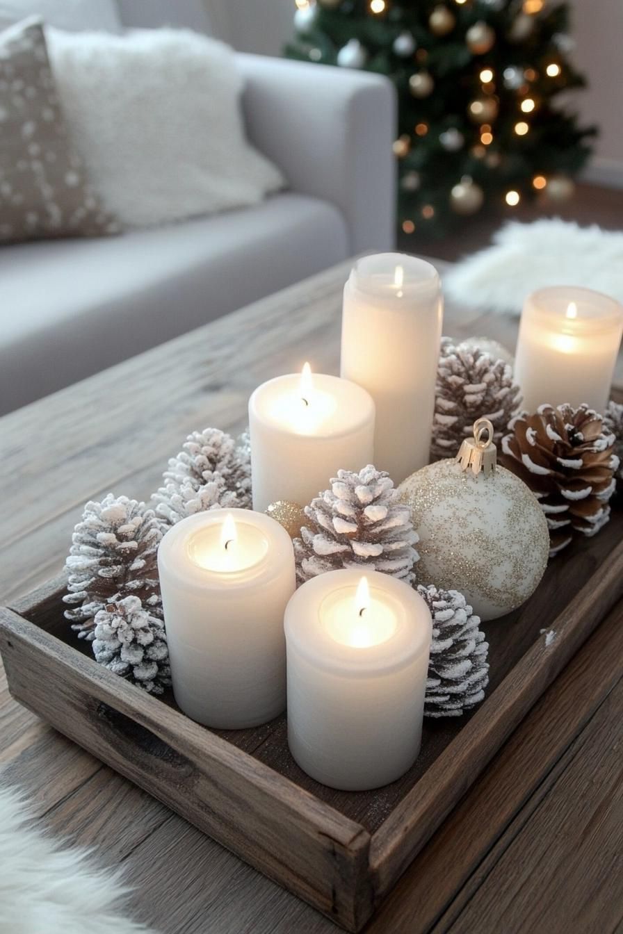 6. Winter Candle Arrangements: Rustic Elegance - photo 2