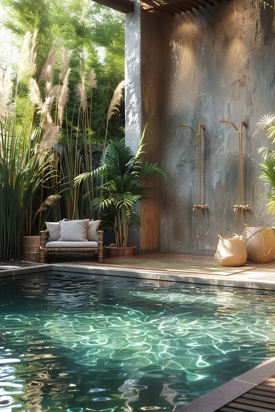11. Outdoor Shower Oasis Setup