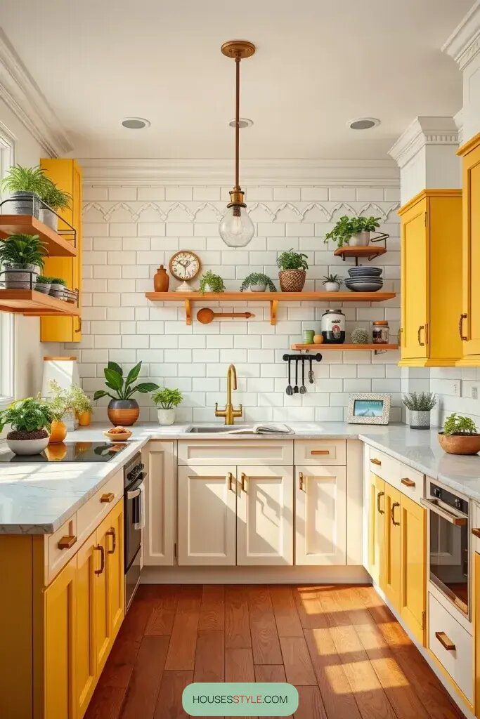 Bring Warm Sunshine Into Your Kitchen With Yellow Cabinets