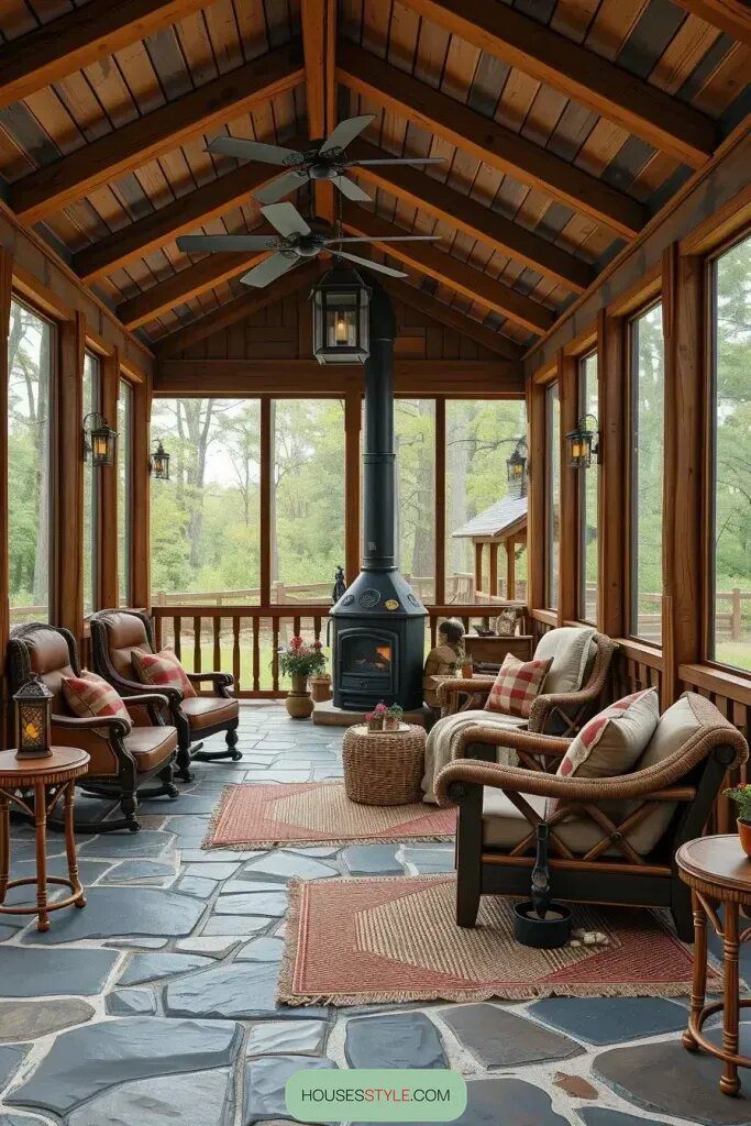 Cozy Cabin Vibes: Charming Screened Porch Ideas