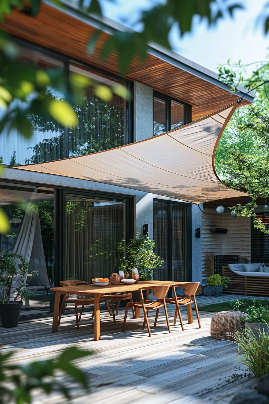 11. Install a Modern Sail Shade Canopy - photo 3