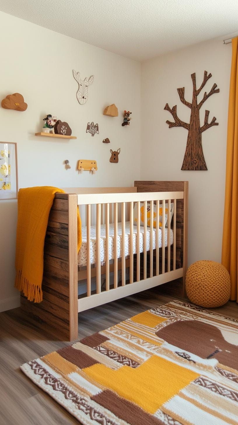 14. Timberland Nursery with Layered Textures and Natural Fibers - photo 3