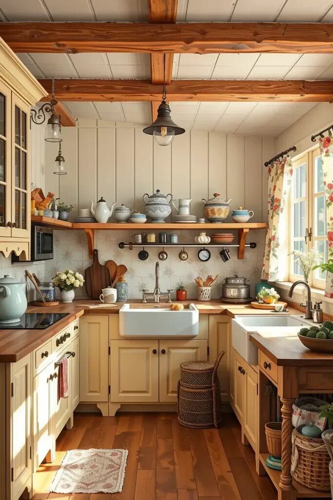 Soft Yellow Cabinets for Cozy Country Style - photo 2