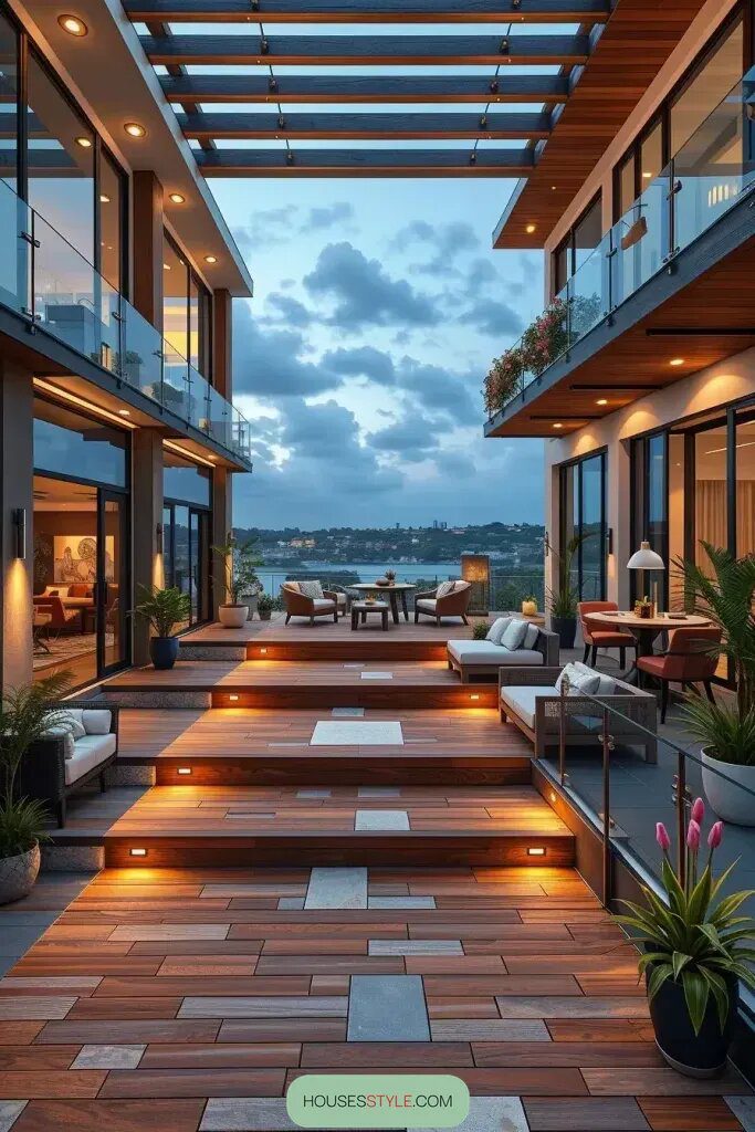 Tiered Levels For Architectural Terrace Layouts