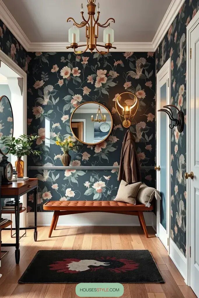 How Bold Wallpaper Adds Entryway Personality