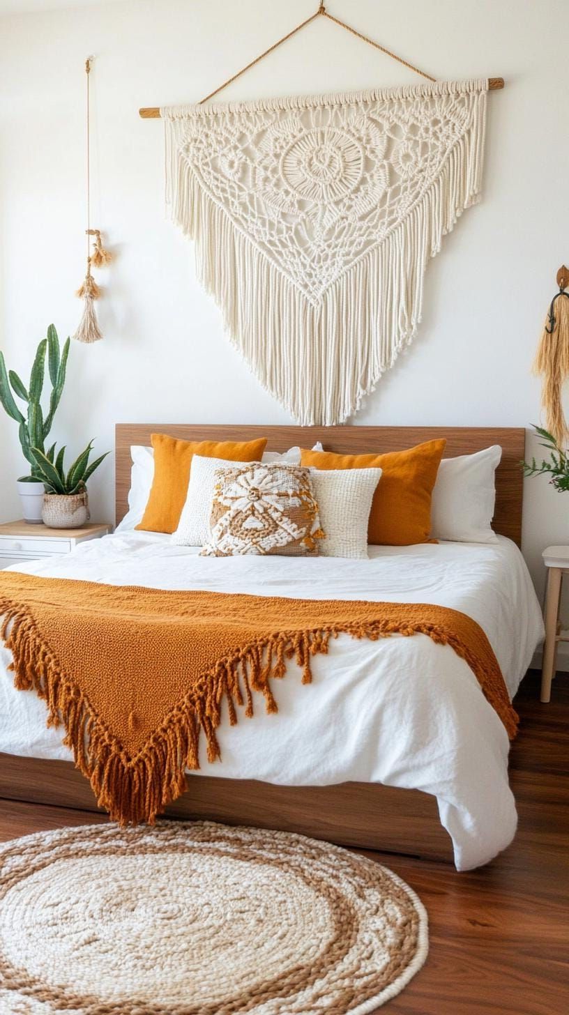 3. Macrame Wall Hanging as a Headboard