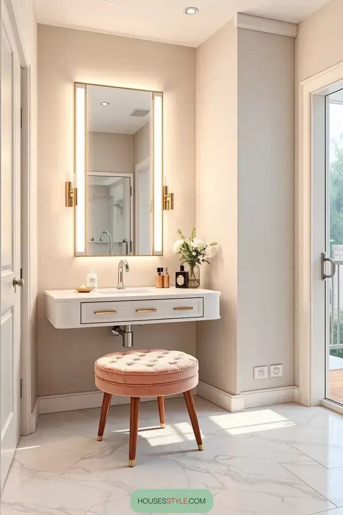 Built-In Makeup Stations and Vanity Seats