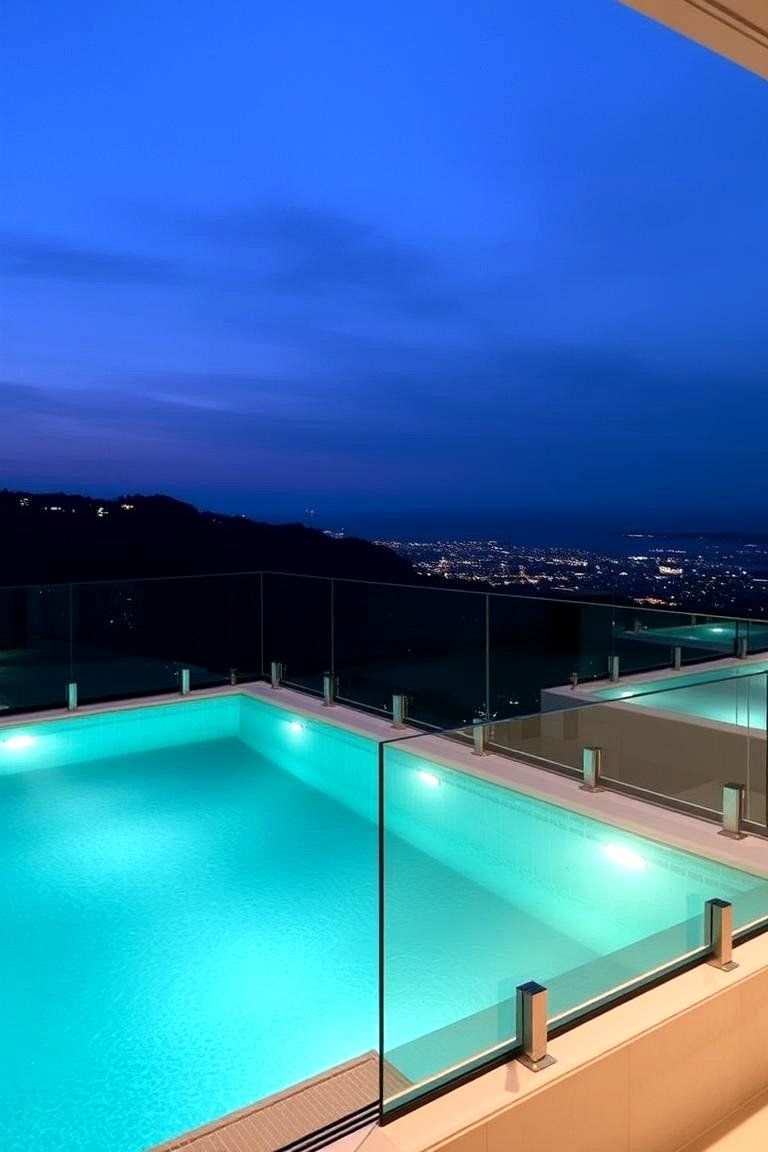 10. Glass Railing Plunge Pool Feature