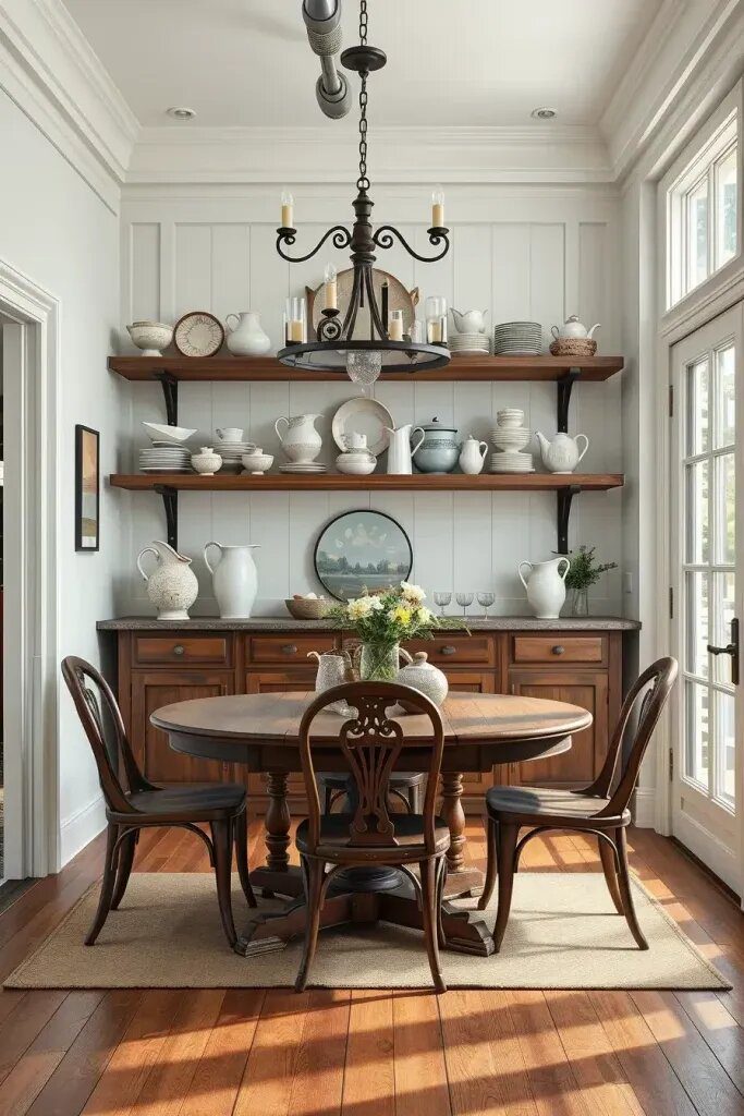 Open Shelving for Rustic Farmhouse Decor