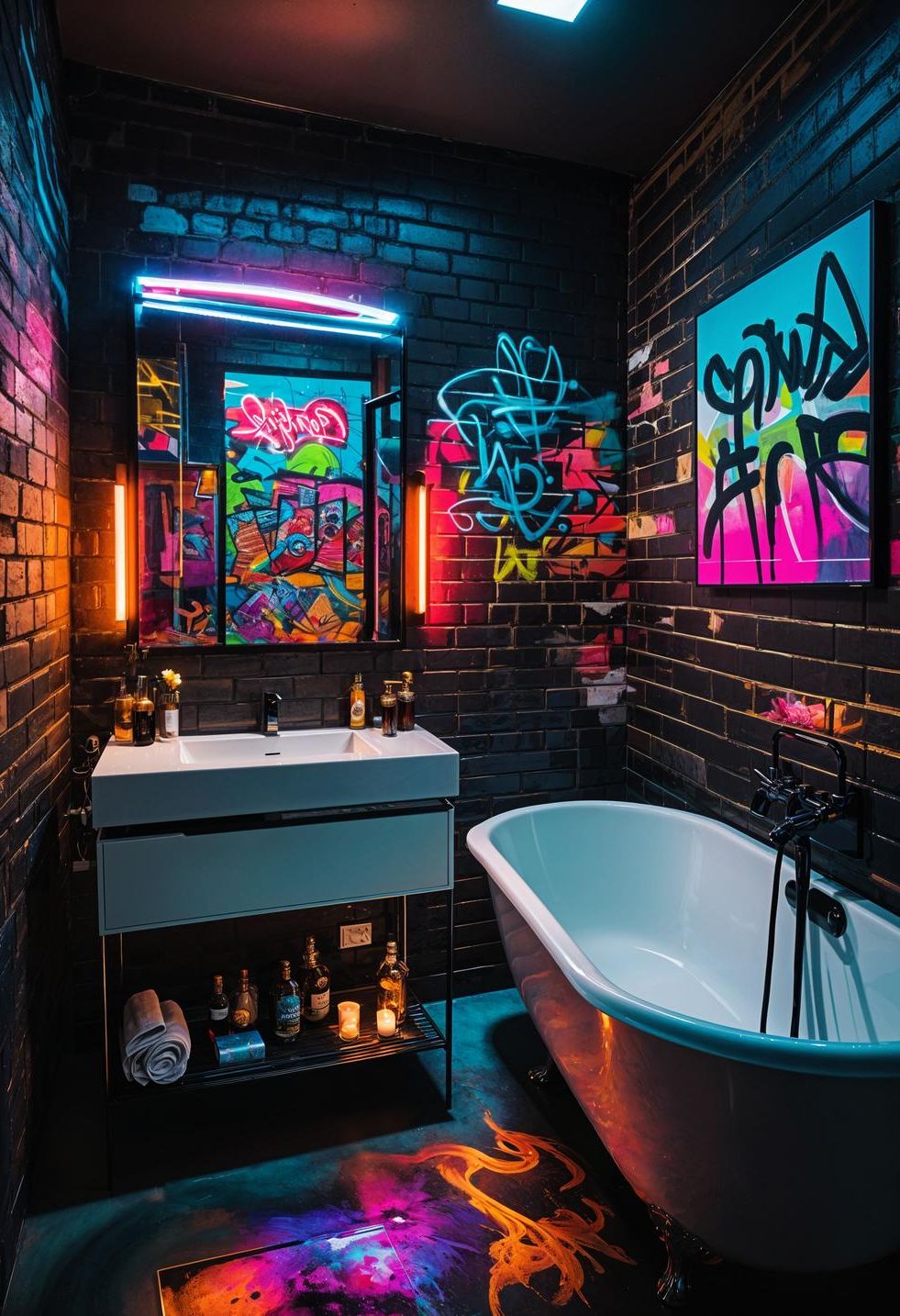 21. Bold Industrial Bathroom Style