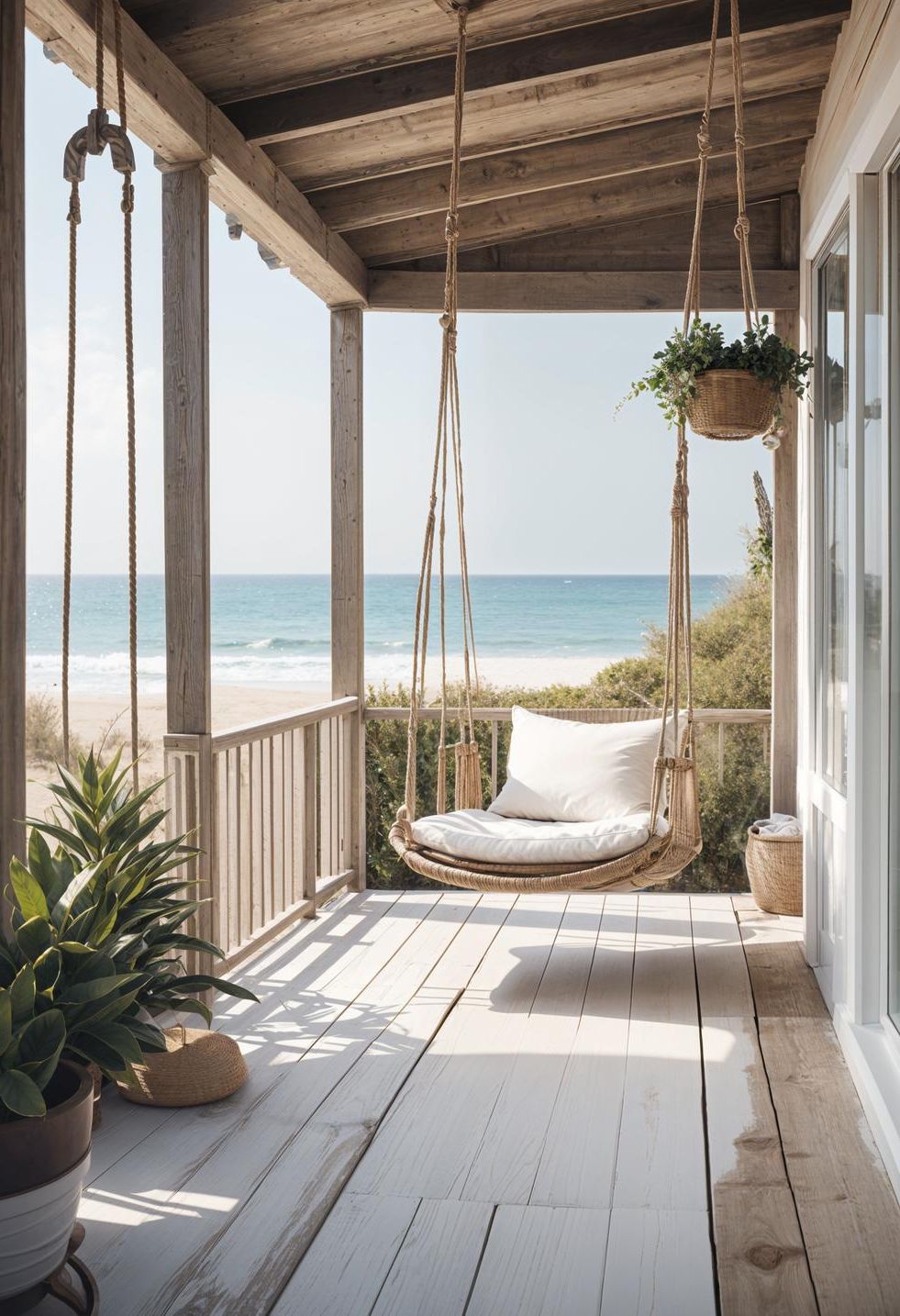 47. A Coastal Veranda with Rope Swings