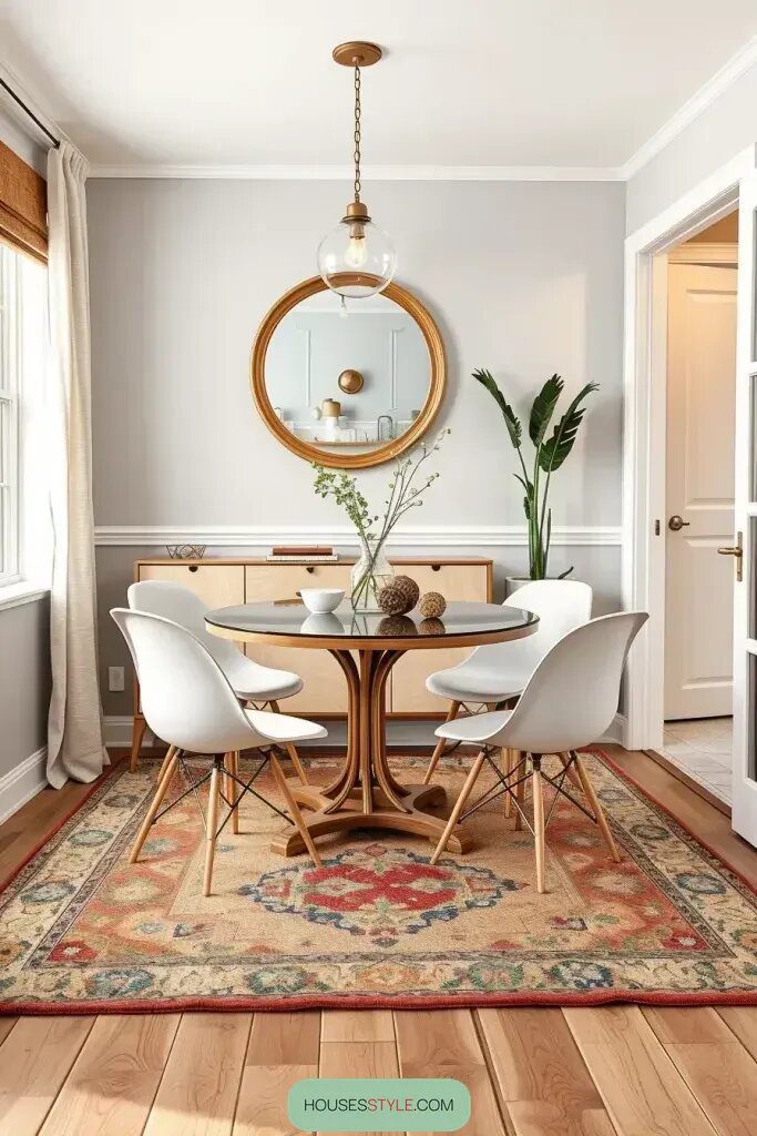 Using Layered Rugs to Define Your Eating Area