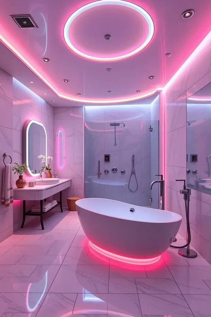 Chromatherapy Lighting for a Mood-Boosting Bath