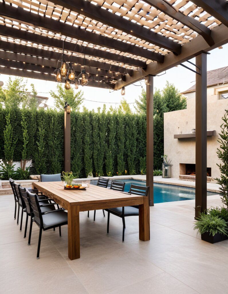 Building a Dining Space Beside the Pool