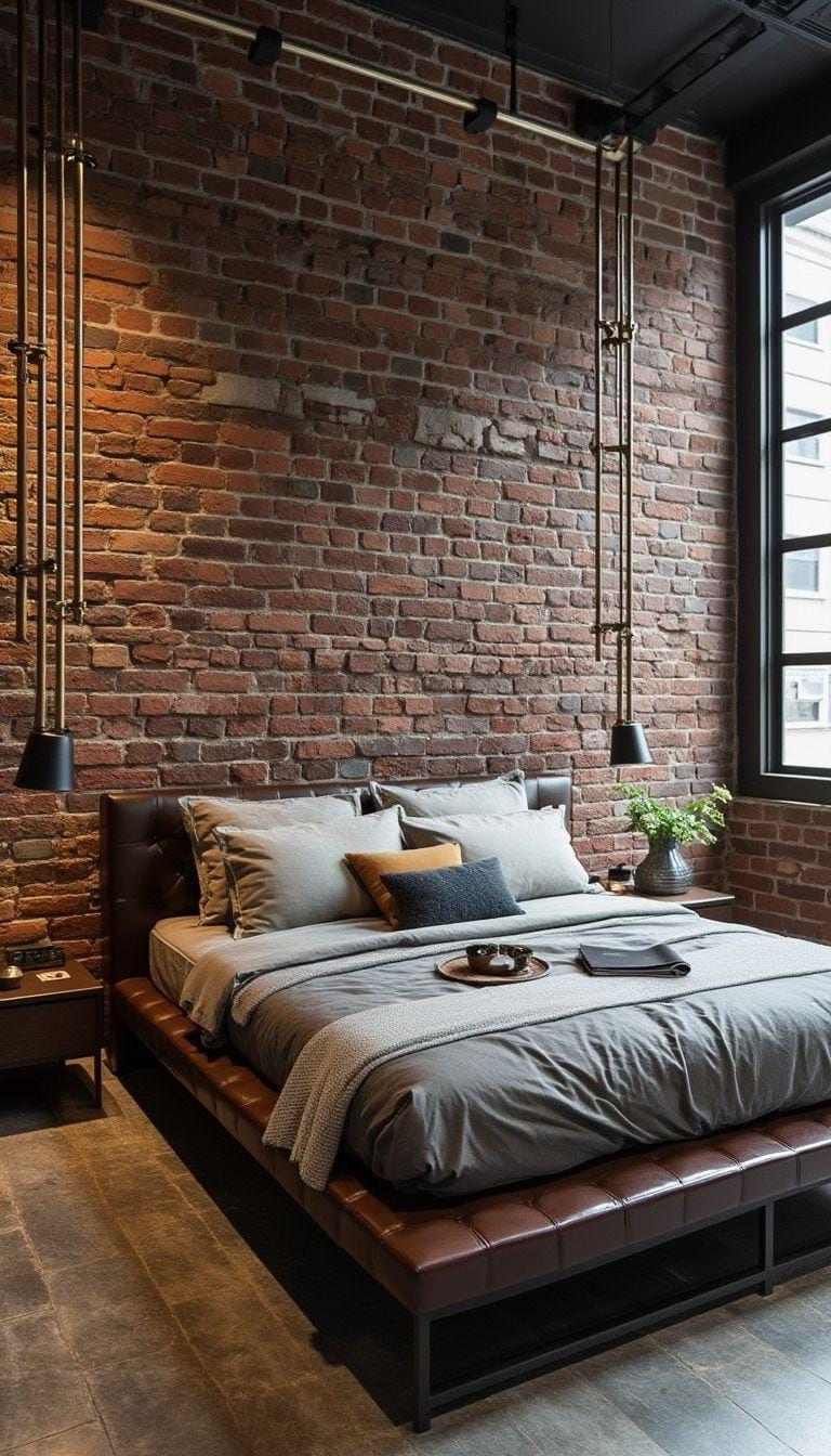 2. Industrial Chic With Brick and Metal