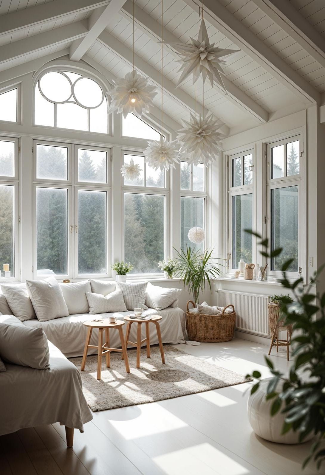 9. All-White Scandinavian Sunroom Decor - photo 2