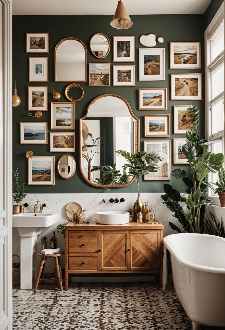 20. Eclectic Gallery Wall Mirror Ideas - photo 2