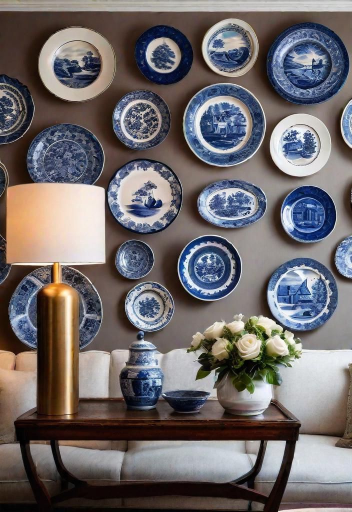 33. Vintage Plate Wall Display