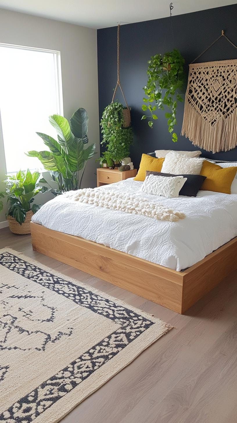 13. Wood Nightstands Styled With Plants And Earthy Decor - photo 2