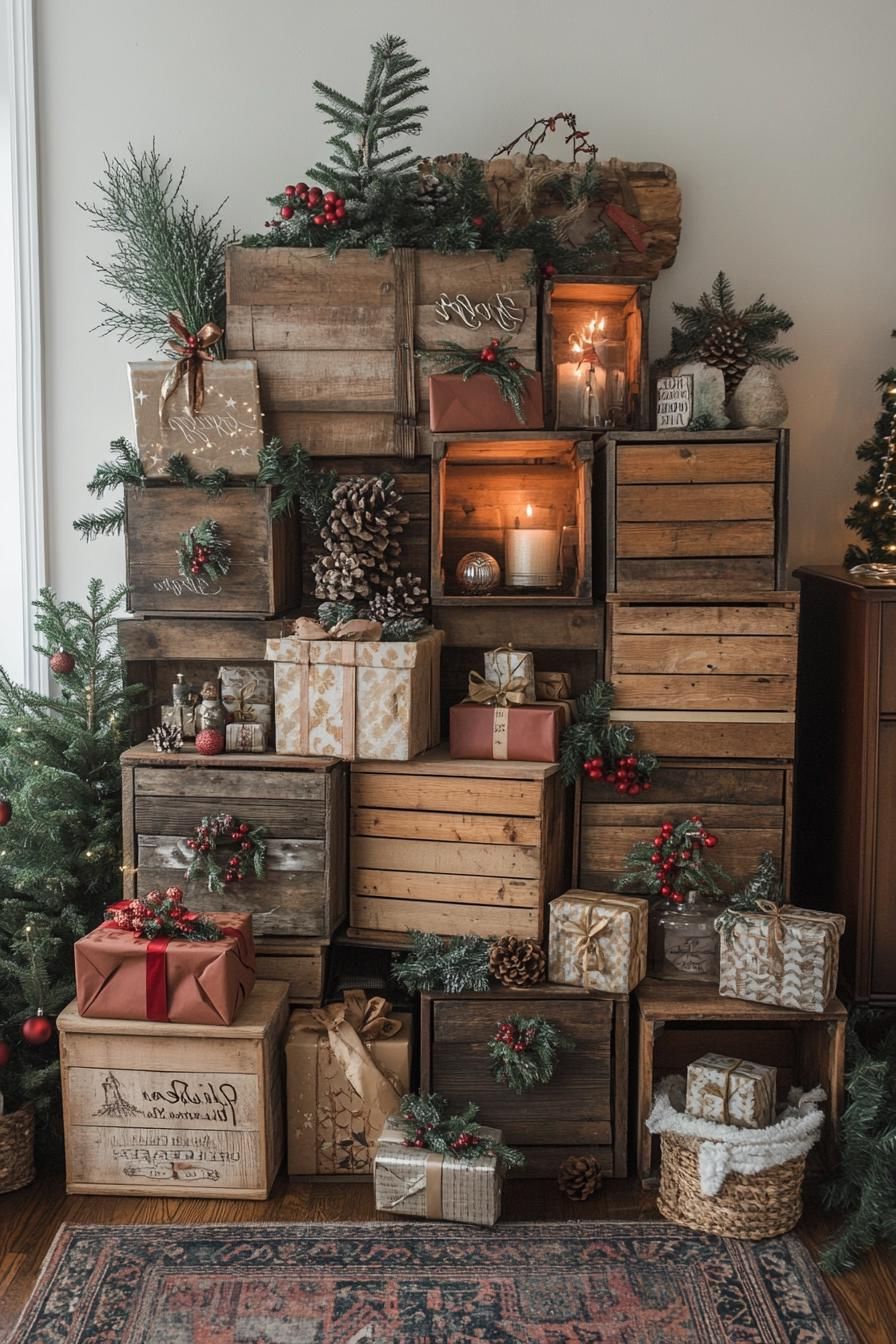 13. Wooden Crate Christmas Displays - photo 3