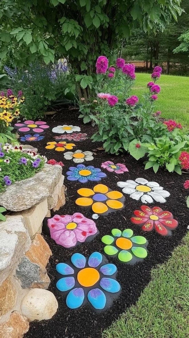 15. Bright Rocks Framing a Flower Garden - photo 2