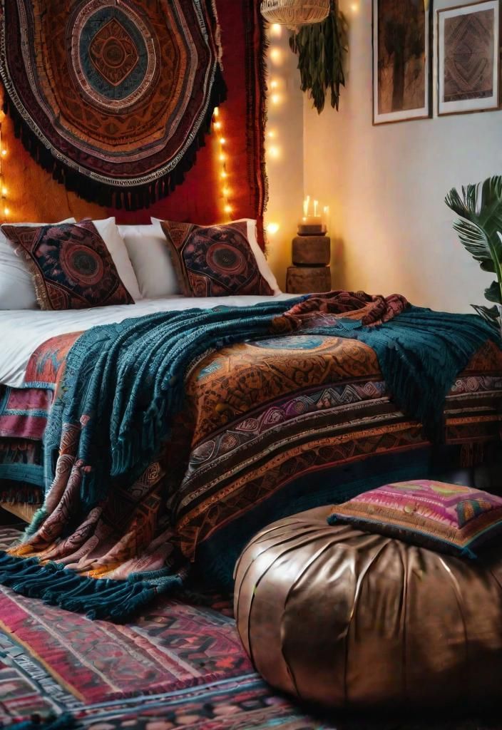 5. Patterned Throw Blankets For Boho Decor