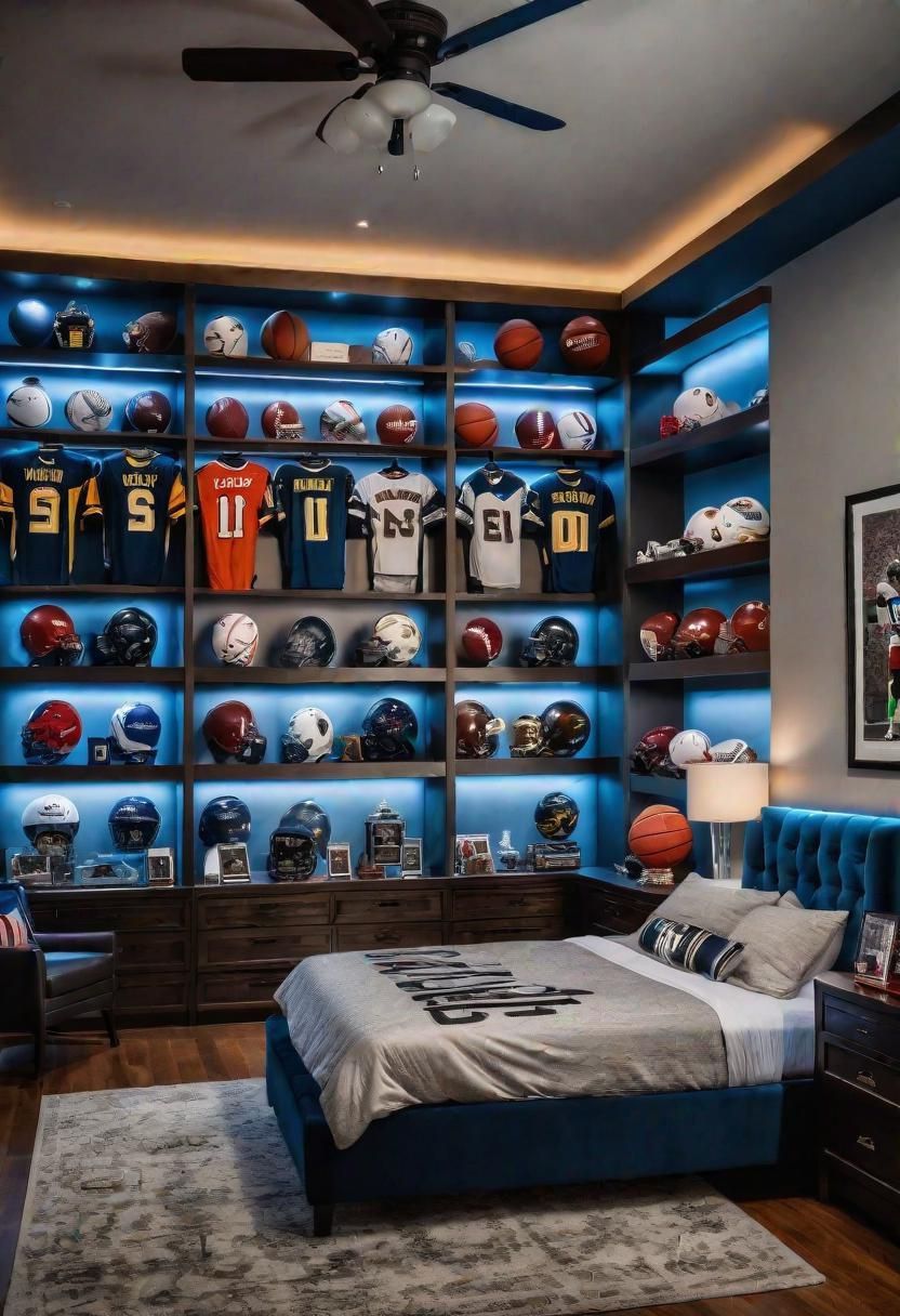 7. Displaying Sports Trophies in a Teen Room