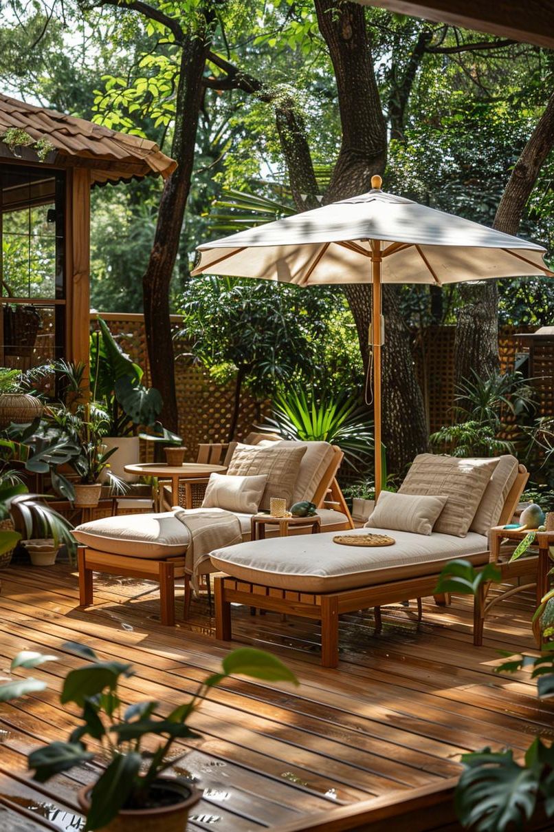 7. Teak Lounge Chairs for Outdoor Luxury