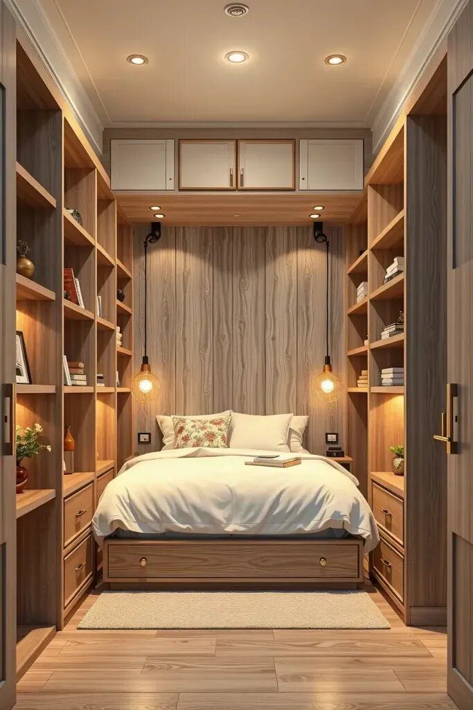 Shelving Units That Hide a Cozy Bed Nook