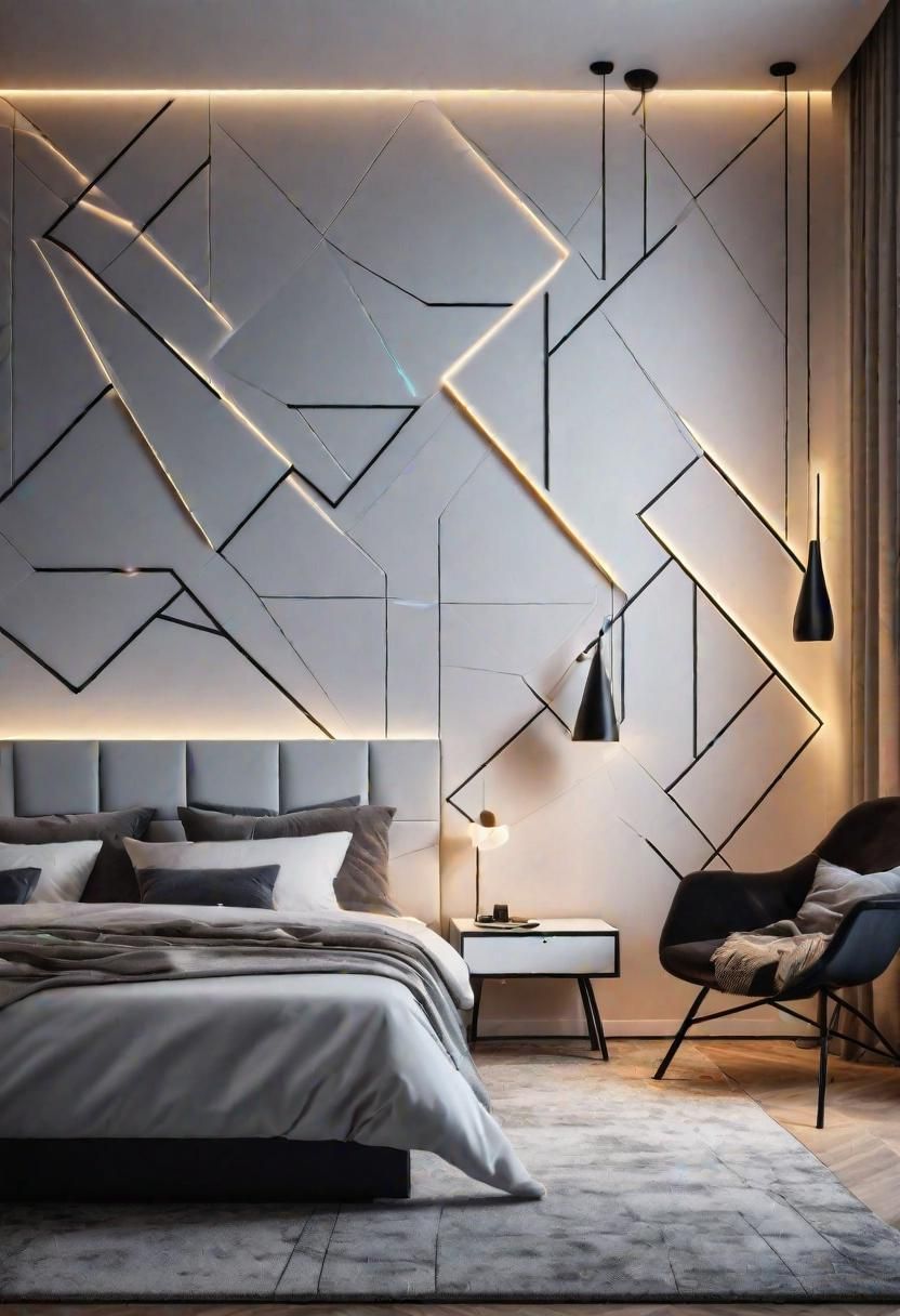 13. Lighting Ideas for Geometric Accent Walls - photo 3