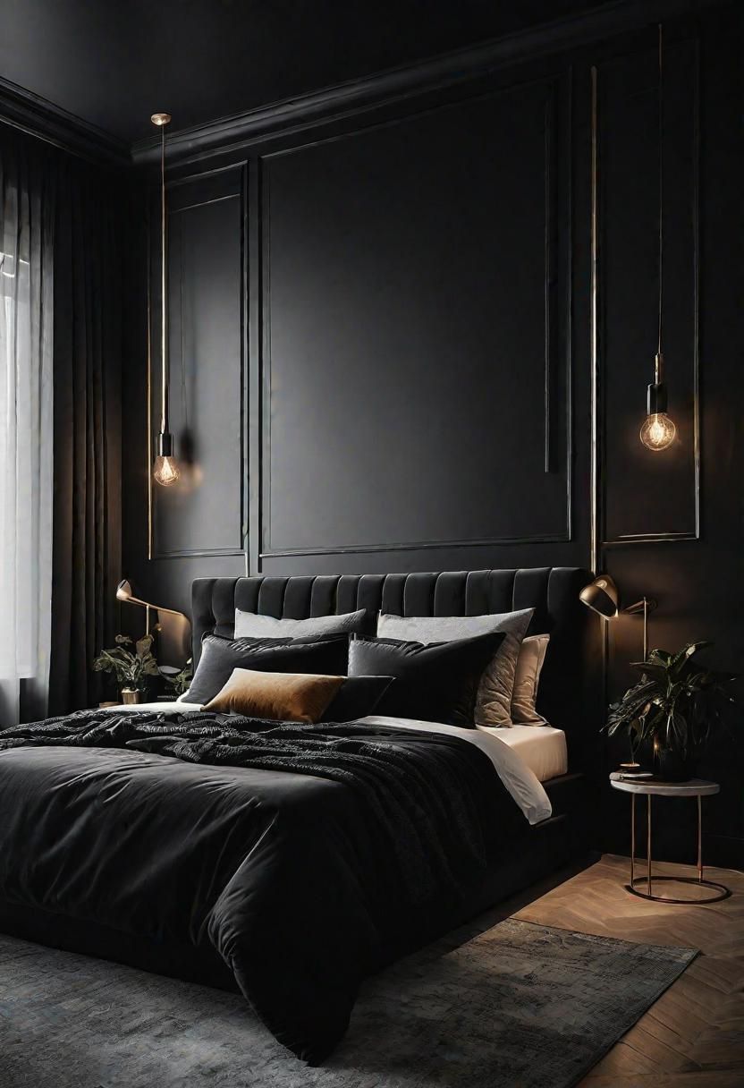 2. Bold Jet Black Feature Wall