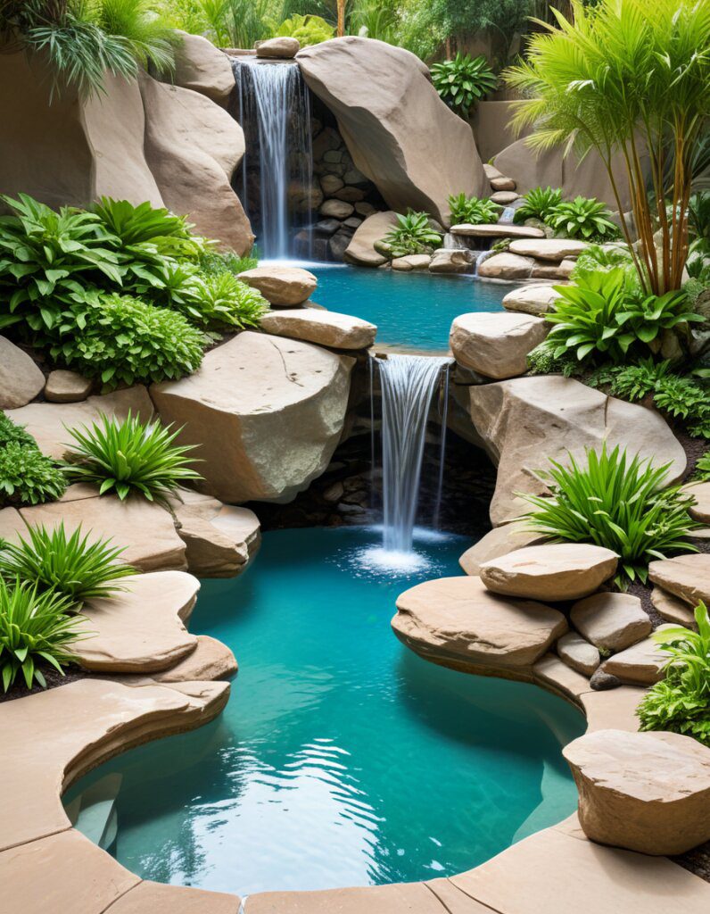 Naturalistic Pool Designs with Rock Features
