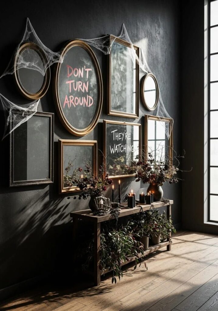 19. Creepy Message Mirror Wall Display