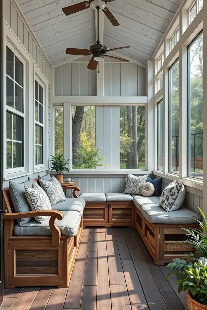 Built-In Seating For Screened Porches