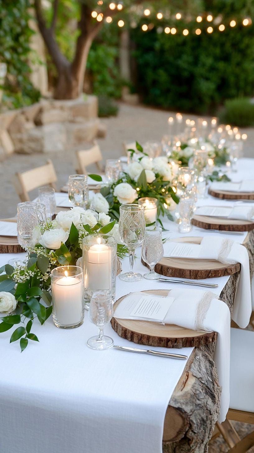 9. Wooden Log Table Centerpieces With Candle Clusters - photo 3