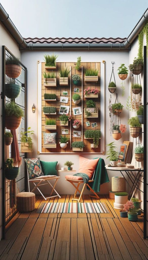5. Vertical Garden and Hanging Shelves for Balconies